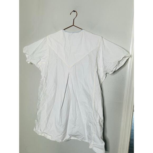 SAUNDERS COLLECTIVE White Cotton Poplin Pockets Button Up Nani Dress Size 4 - Picture 3 of 9